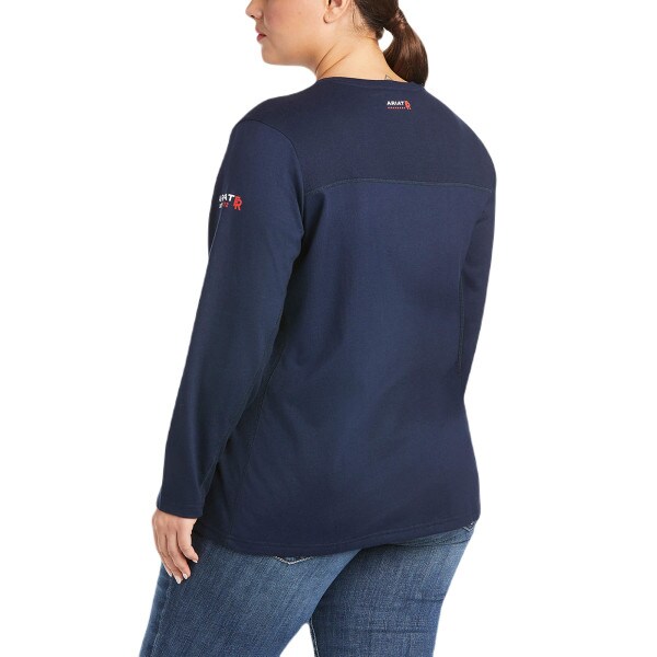 Ariat Women's FR AC Crew Top in Navy